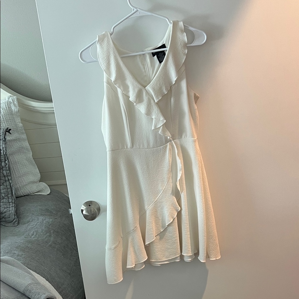 Teeze Me White Ruffle Mini Dress